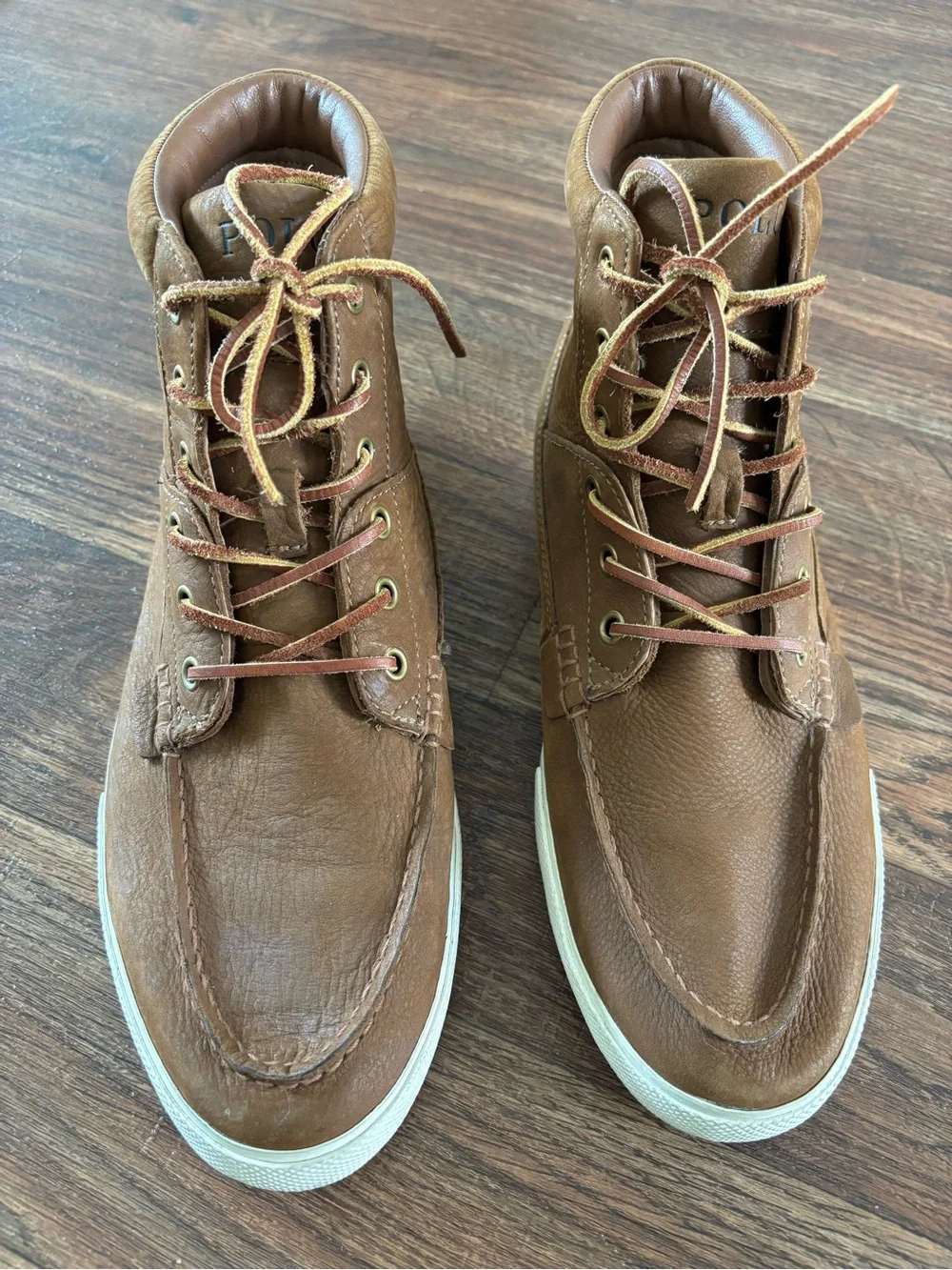 Polo Ralph Lauren Travis/Tedd Chukka Boots Brown Leather High Top Sneaker 11D